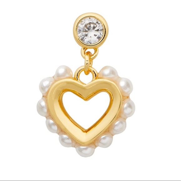 KATE SPADE ♠️ Pearl Heart Drop Earrings - Picture 2 of 10